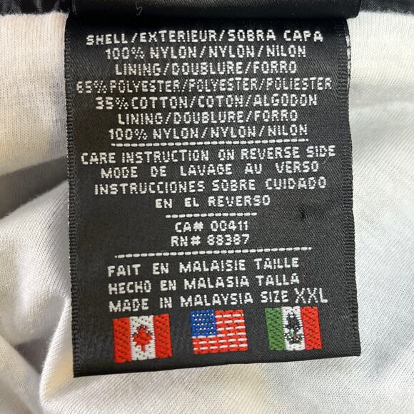 Adidas Men's 2XL/3XL Track Jacket Nylon Blue Black Logo Mock Neck Full Zip 1990s - Picture 4 of 4